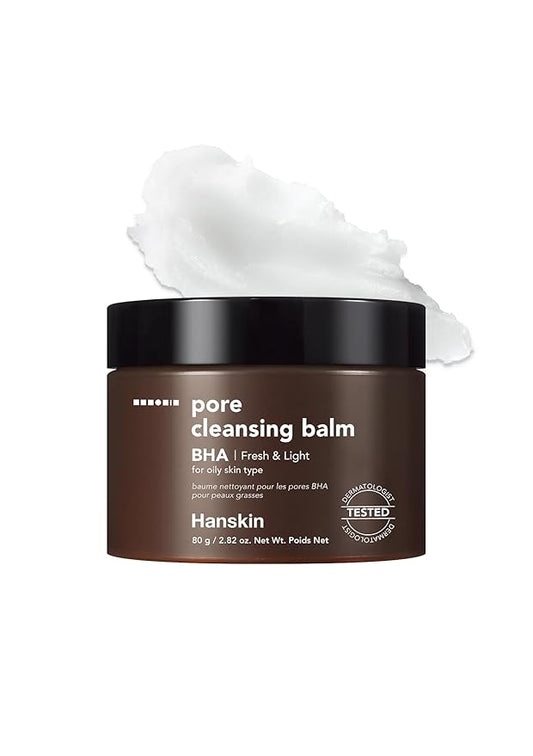 Hanskin BHA Pore Cleansing Balm – Korean Melting Balm Cleanser, Gentle Makeup Remover for Oily & Combination Skin | Solid-to-Oil Cleanser with BHA & Nourishing Oils | K-Beauty | 2.82 oz