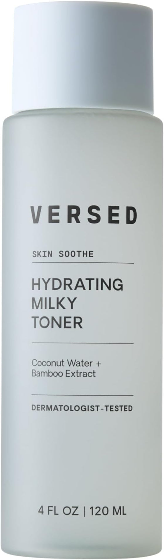 Versed Skin Soothe Hydrating Milky Toner for Face - Nourishing Coconut Water with Algae & Bamboo Extracts - Helps Restore Skin’s Natural pH Balance (Skin Soothe - 4 Fl Oz (Pack of 1))