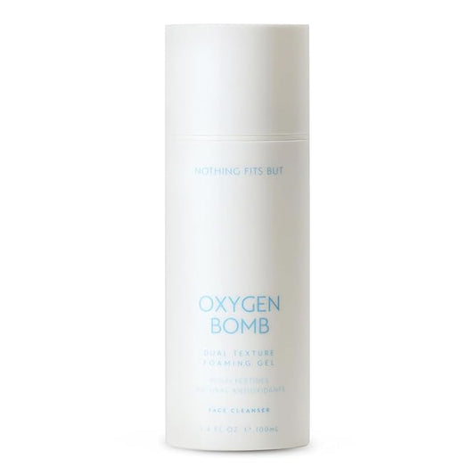 NOTHING FITS BUT Oxygen Bomb Dual Texture Pore Purifying Foaming Gel, Self-Foaming Face Mask & Daily Cleanser, Multi-Peptide & Botanical Oil K-Beauty Skincare, Hydrates and Refines Texture, 3.4 Oz
