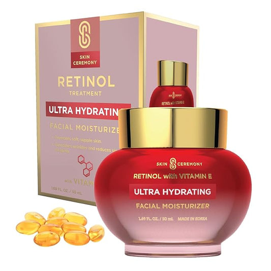 Retinol & Vitamin E Moisturizer - Anti-Aging, Hydrating Skin Cream for Fine Lines, Wrinkles & Acne Scars - Dermatologist Tested, Clean Beauty, Korean Skin Care - 1.69 FL.OZ.