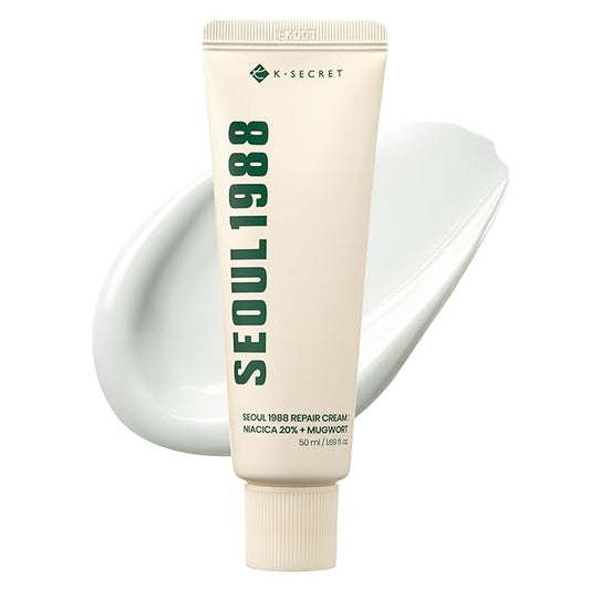K-SECRET SEOUL 1988 Repair Cream – Soothing Moisturizer with Niacinamide and Centella Asiatica | Hydrating Barrier Cream for Sensitive Skin | Korean Skincare, 50ml / 1.69 fl oz