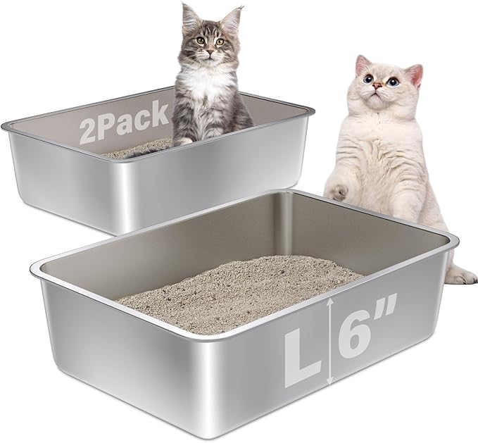 Stainless Steel Litter Box 2Pack,19.68