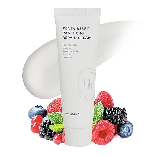 HEVEBLUE Penta Berry Panthenol Repair Cream - Vegan, Centella, Cica Barrier, Restore Moisture Balance, Deep Hydration, Sensitive Skin, Low Irritation, Korean Skincare, K-Beauty, Hypoallergenic