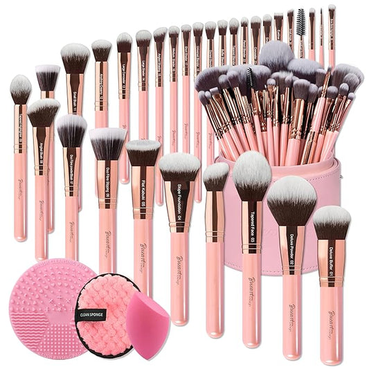 Bueart Design 30-Piece Professional Makeup Brush Set with Case & Cleaning Mat